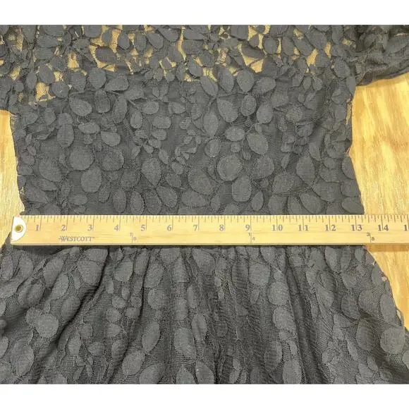 Free People Whimsygoth Mini Dress Size 2 Witchy Grunge Asymmetric Dark Romantic - Picture 11 of 12